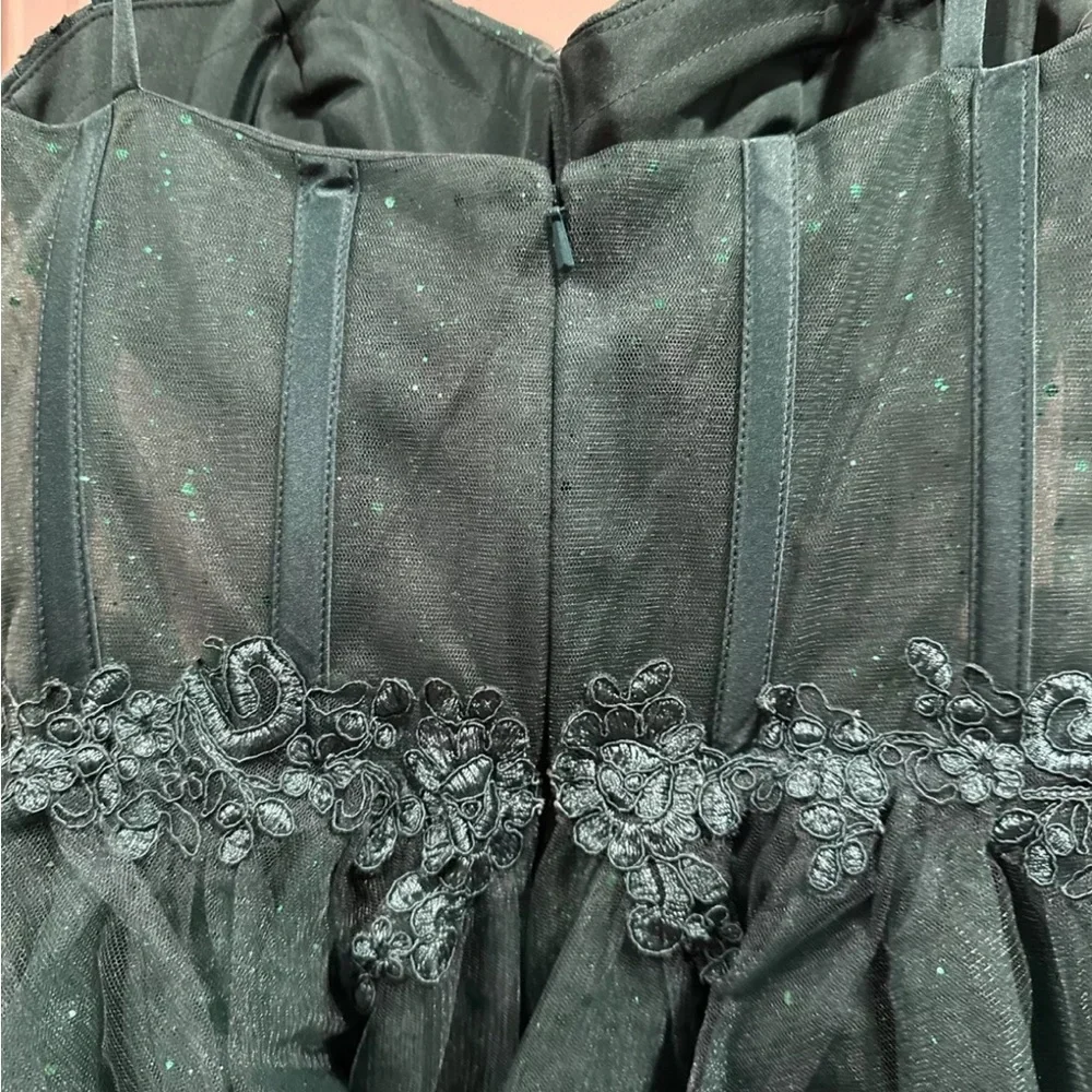 Stacees A-line Sweetheart Tulle Dress Dk Green Sz 6 (see measurement) Homecoming - Picture 7 of 15